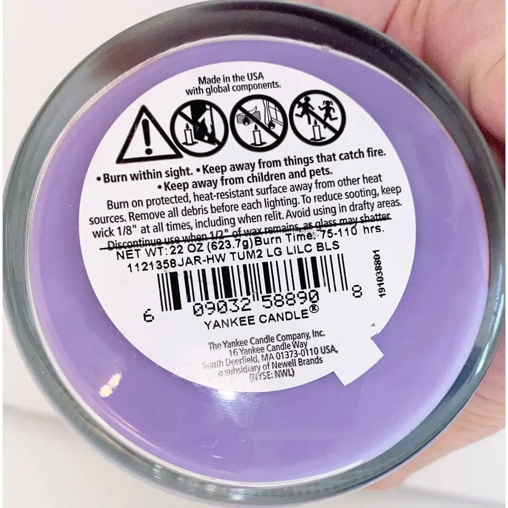 NEW YANKEE CANDLE LILAC BLOSSOMS LARGE WICK CANDLE 22oz.